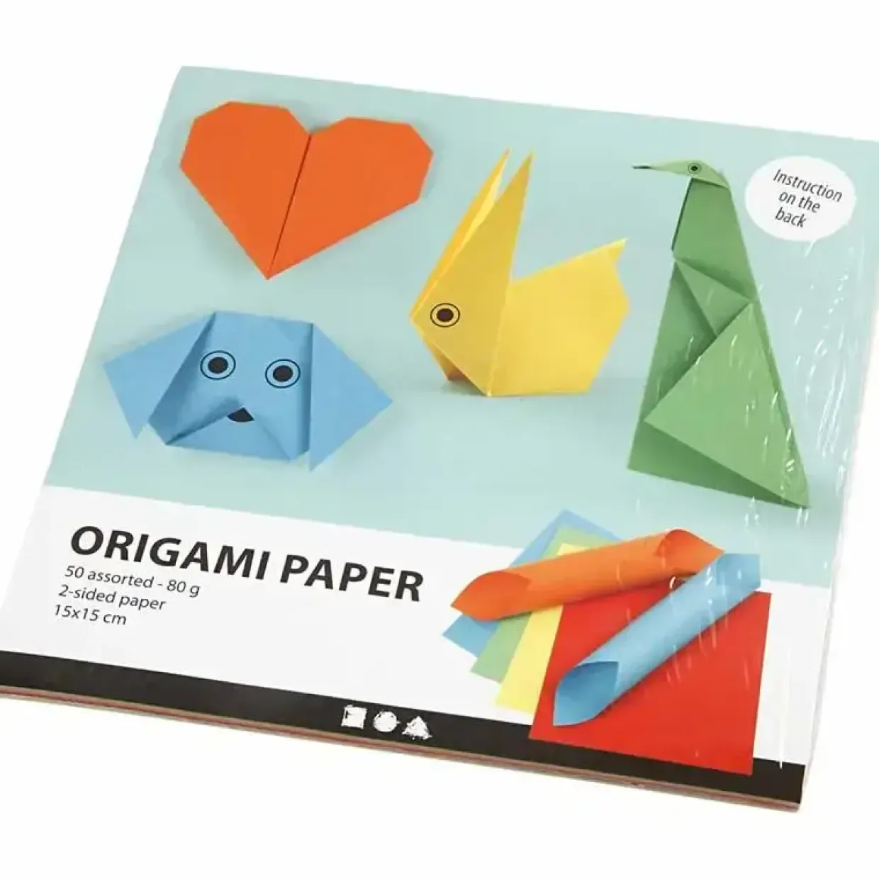 Origamipapir størrelse 15 x 15 cm 80 gram | 50 ark