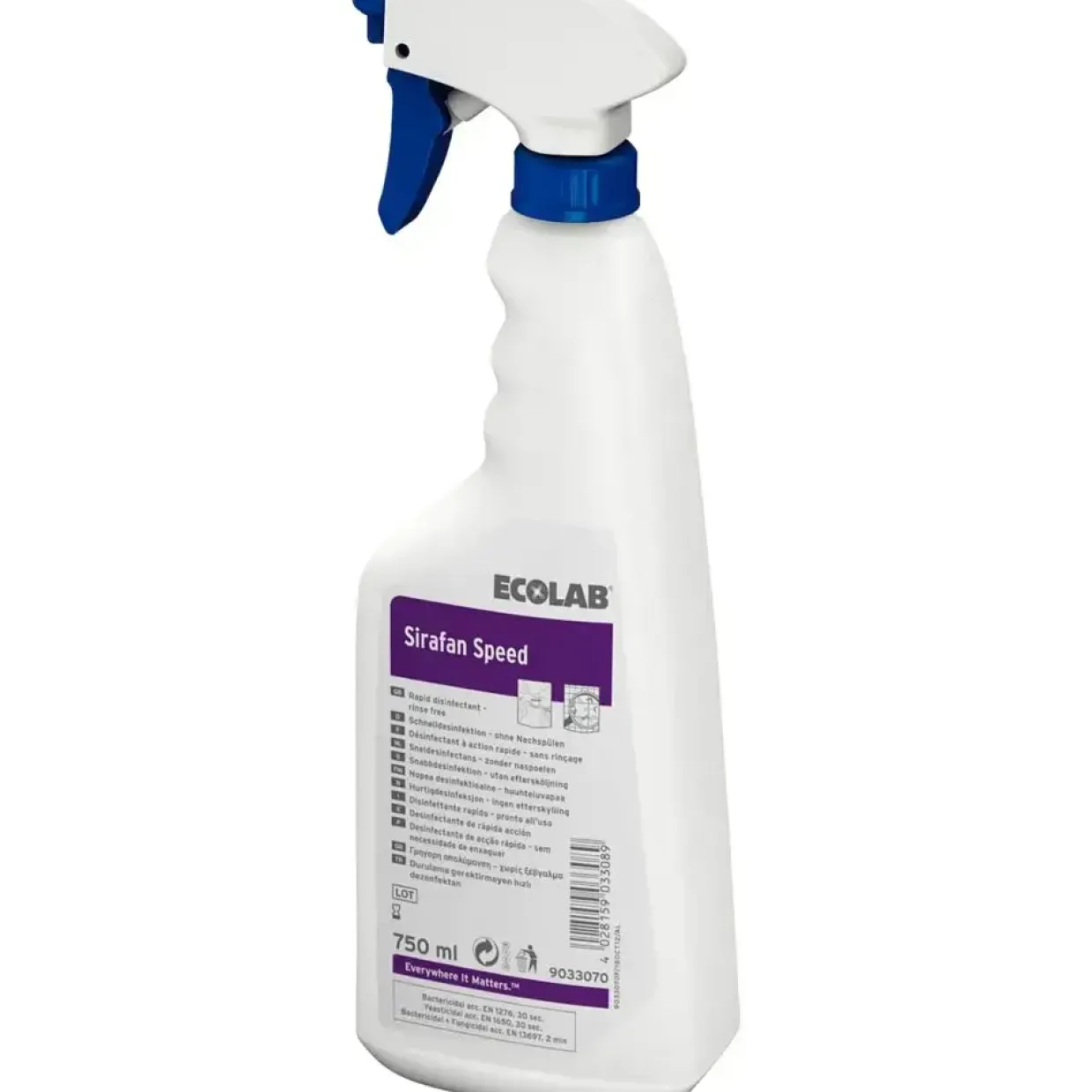 Overfladedesinfektion - Ecolab Sirafan Speed - Klar til brug - 750 ml - 6 stk