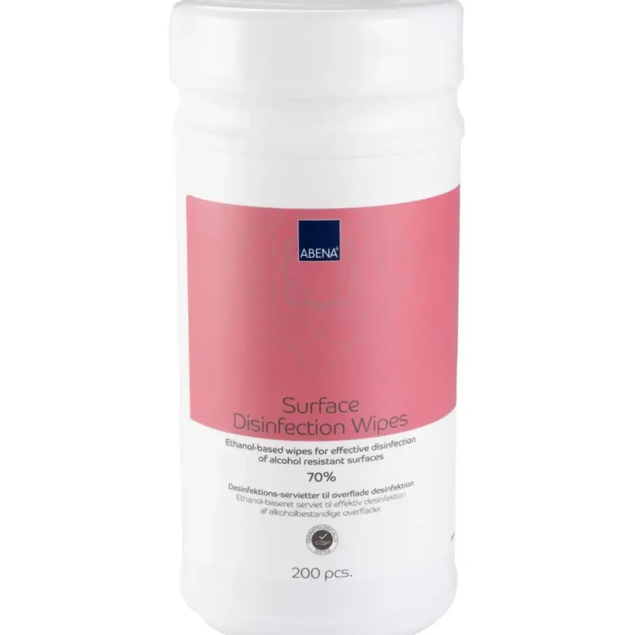 Overfladedesinfektion servietter - ABENA - 70% Ethanol - 20x20 cm - 200 stk - 6 stk