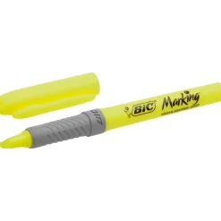 Overstregningstusch BIC Brite Liner Grip gul - Køb minimum 12 stk.