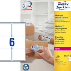 Pakkelabels Laseretiket Avery 99.1x93.1mm 100ark