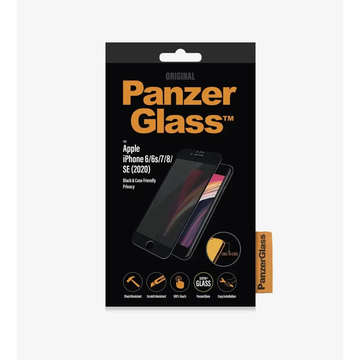 PanzerGlass iPhone SE (2020) Case Friendly Privacy, Black