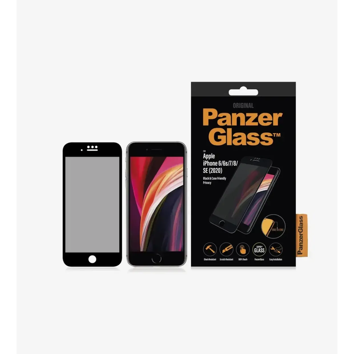 PanzerGlass iPhone SE (2020) Case Friendly Privacy, Black