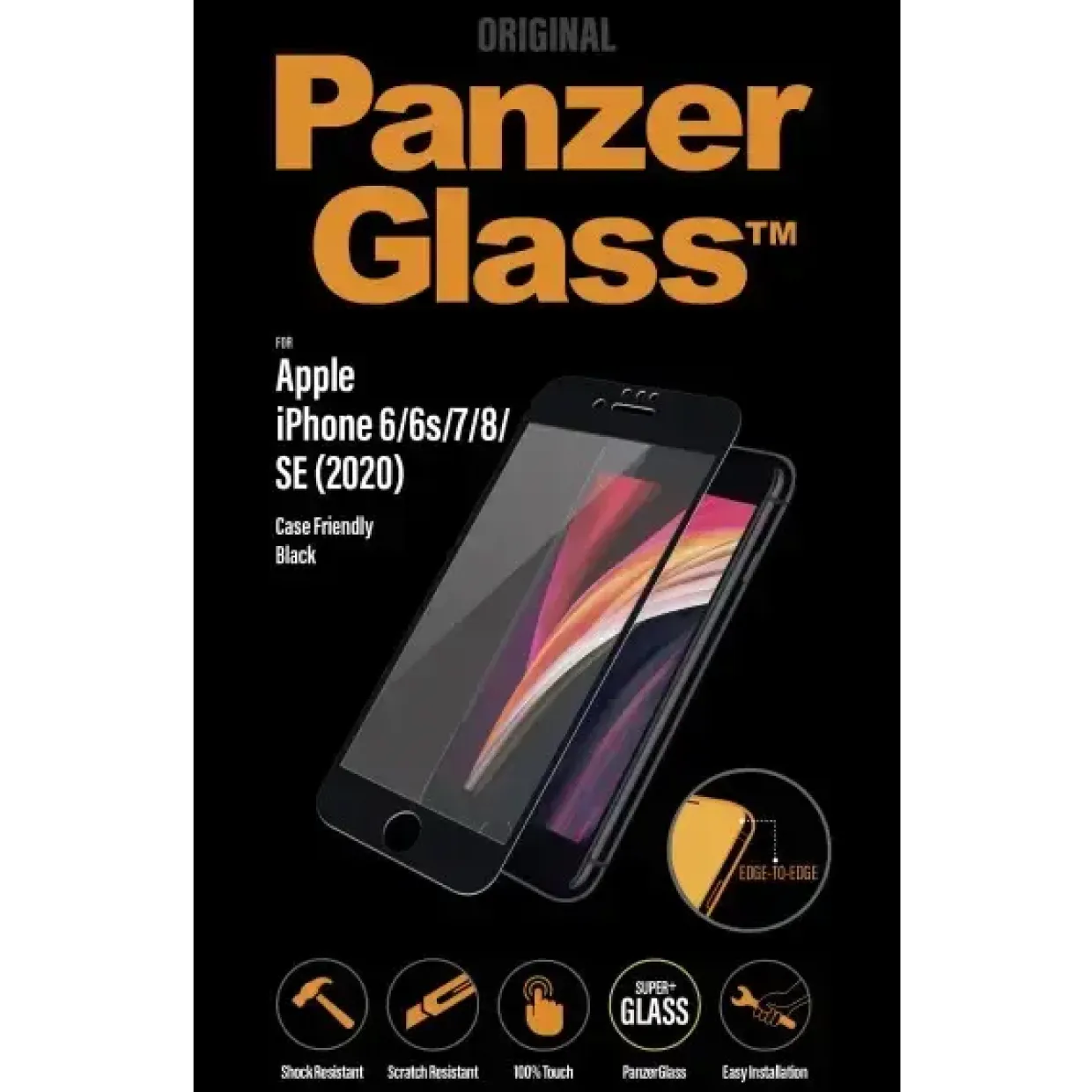 PanzerGlass iPhone SE (2020) Case Friendly, Black