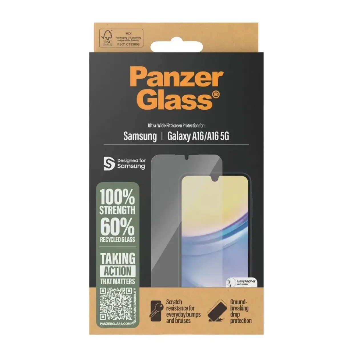 PanzerGlass Screen Protector Samsung Galaxy A16, A16 5G UWF