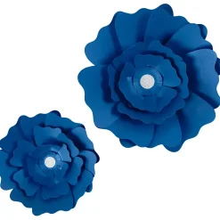 Papirblomster, blå, diam. 15+25 cm, 230 g, 2stk.