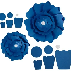 Papirblomster, blå, diam. 15+25 cm, 230 g, 2stk.