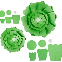Papirblomster, grøn, diam. 15+25 cm, 230 g, 2stk.