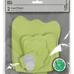 Papirblomster, grøn, diam. 15+25 cm, 230 g, 2stk.