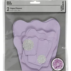 Papirblomster, lilla, diam. 15+25 cm, 230 g, 2stk.