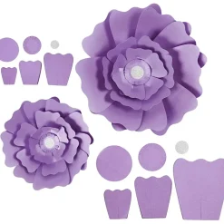Papirblomster, lilla, diam. 15+25 cm, 230 g, 2stk.