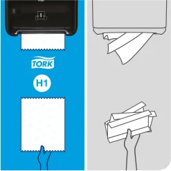 Papirdispenser til Matic ruller - Tork 551008 H1 - sort