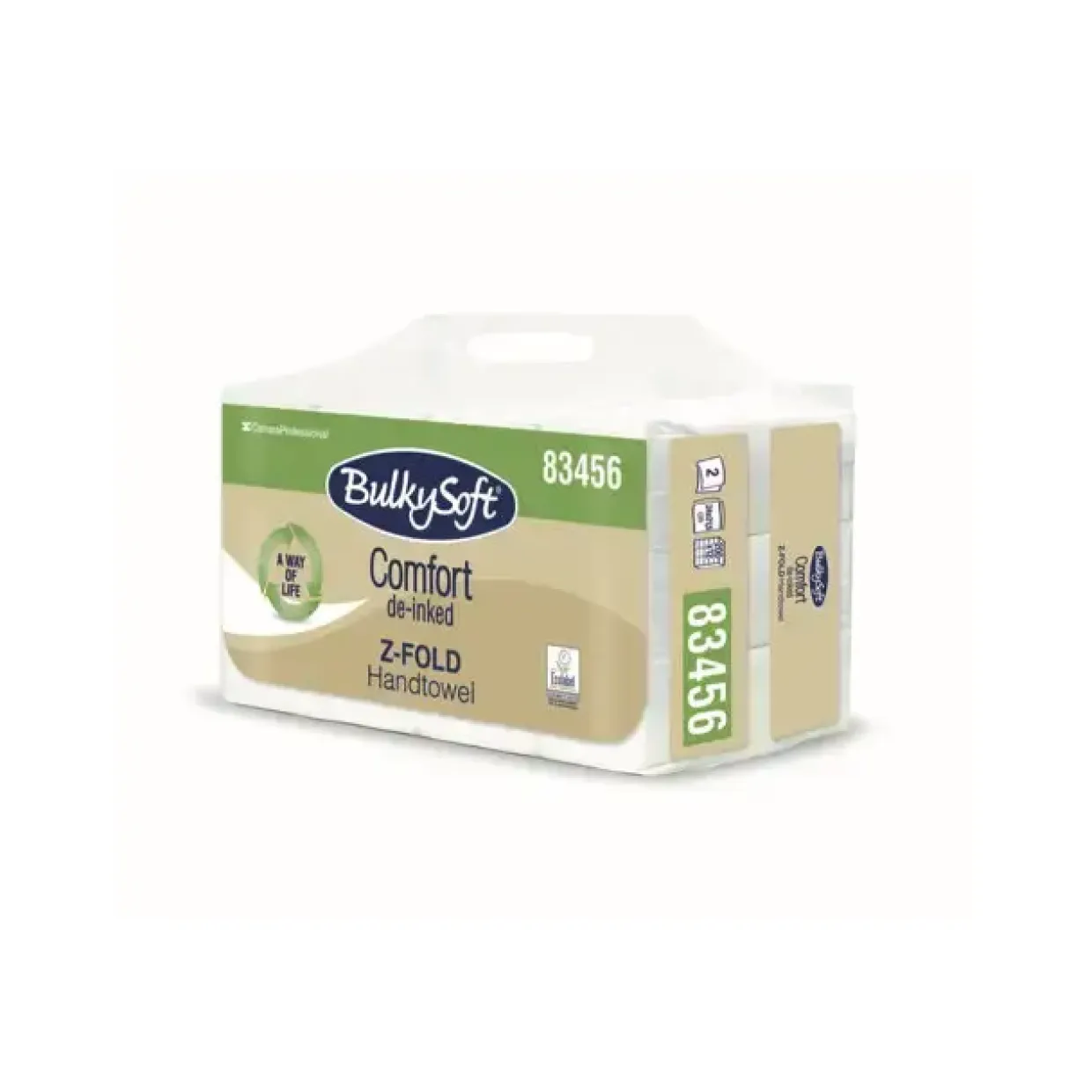 Papirhåndklæde - Bulky Soft Comfort - 2-lags - Hvid - 24 cm - 2400 stk/kasse