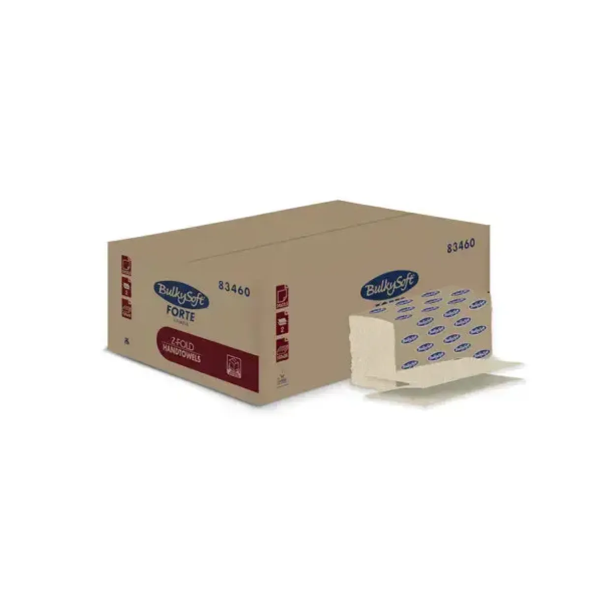 Papirhåndklæde - Bulky Soft Havanna - 2-lags - Brun - 24 cm - 3750 ark/kasse