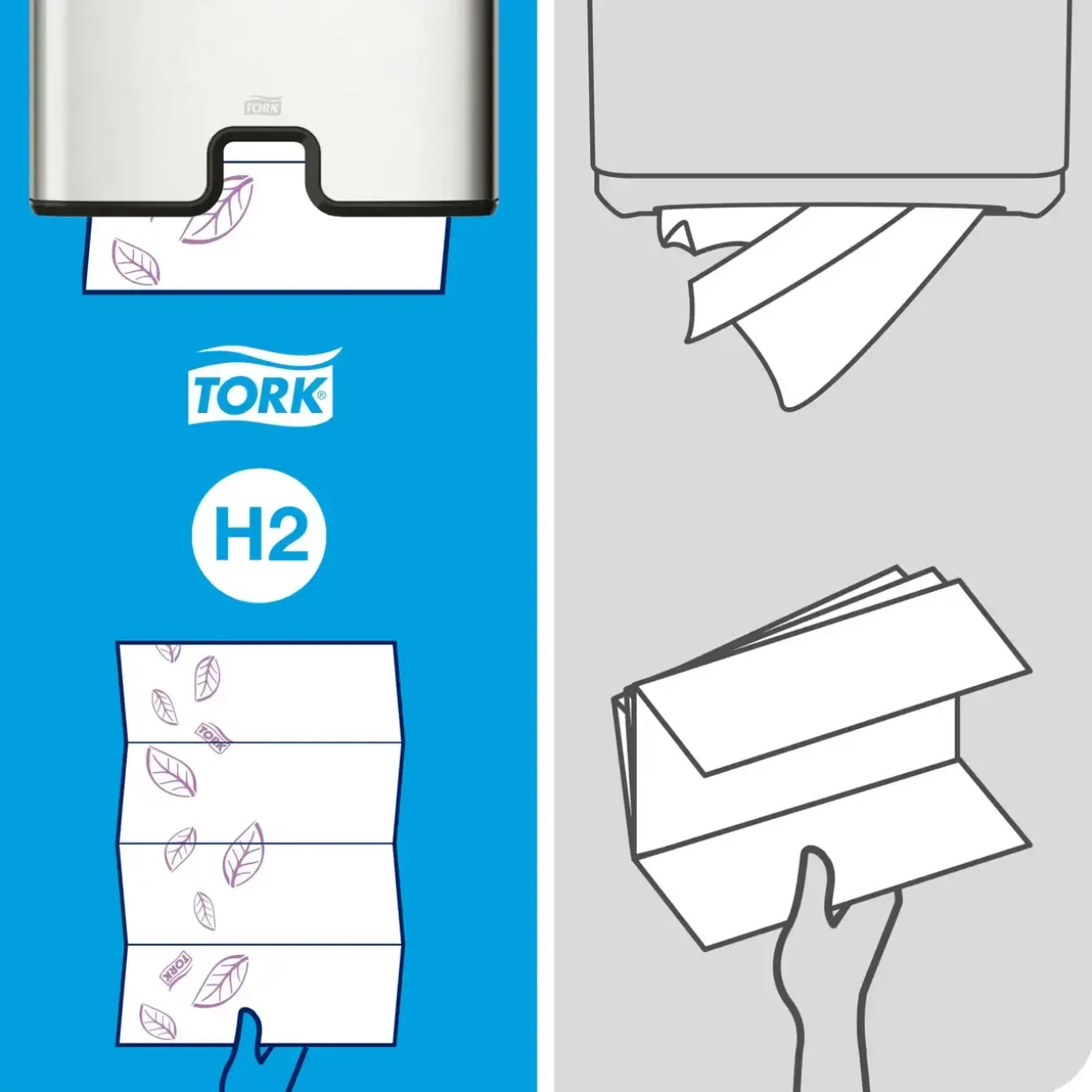 Papirhåndklæde Tork 100297 H2 Xpress Premium Extra Soft - 21 pakker