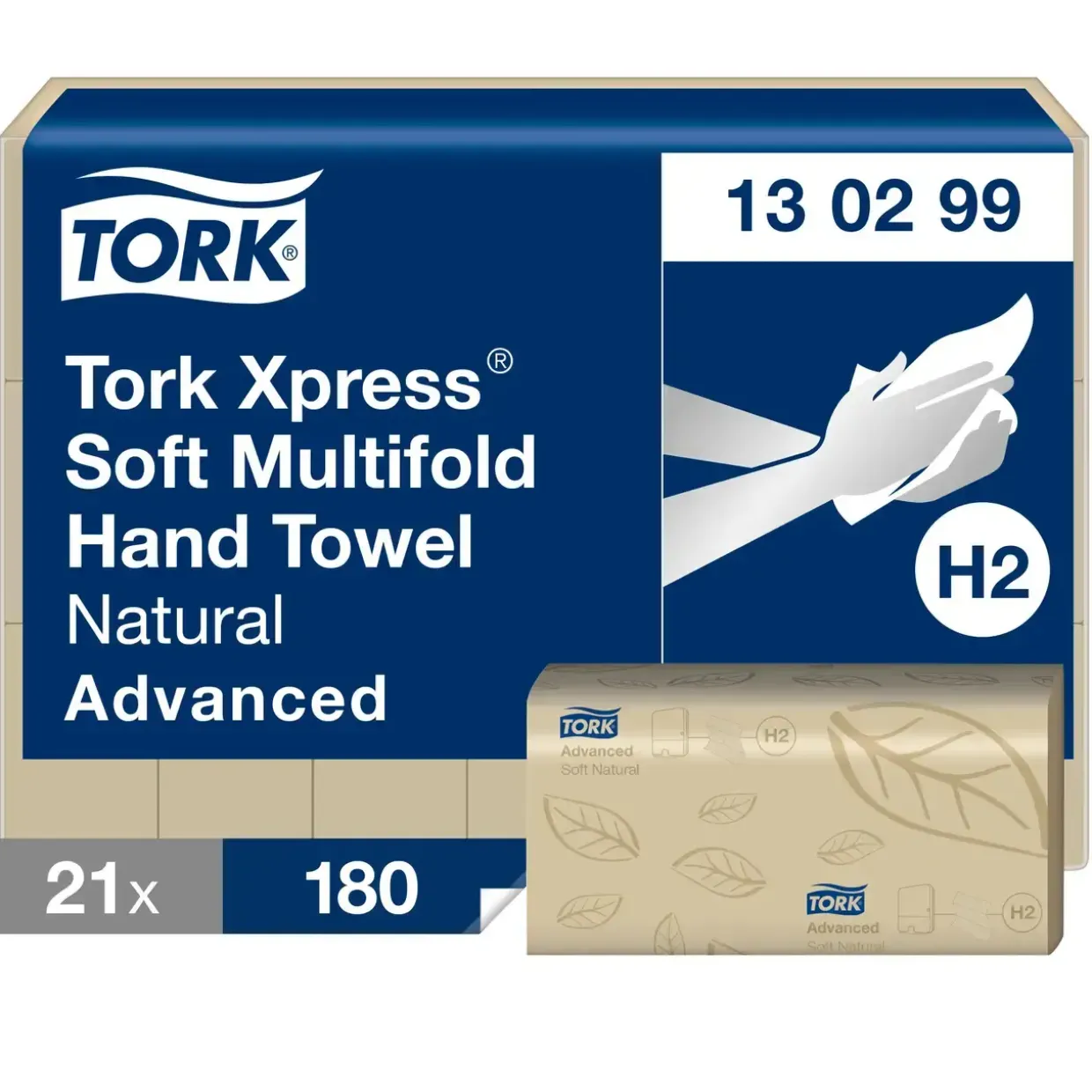 Papirhåndklæde - Tork 130299 Xpress Advanced - Natur - 2-lags - M-fold - 3780 ark