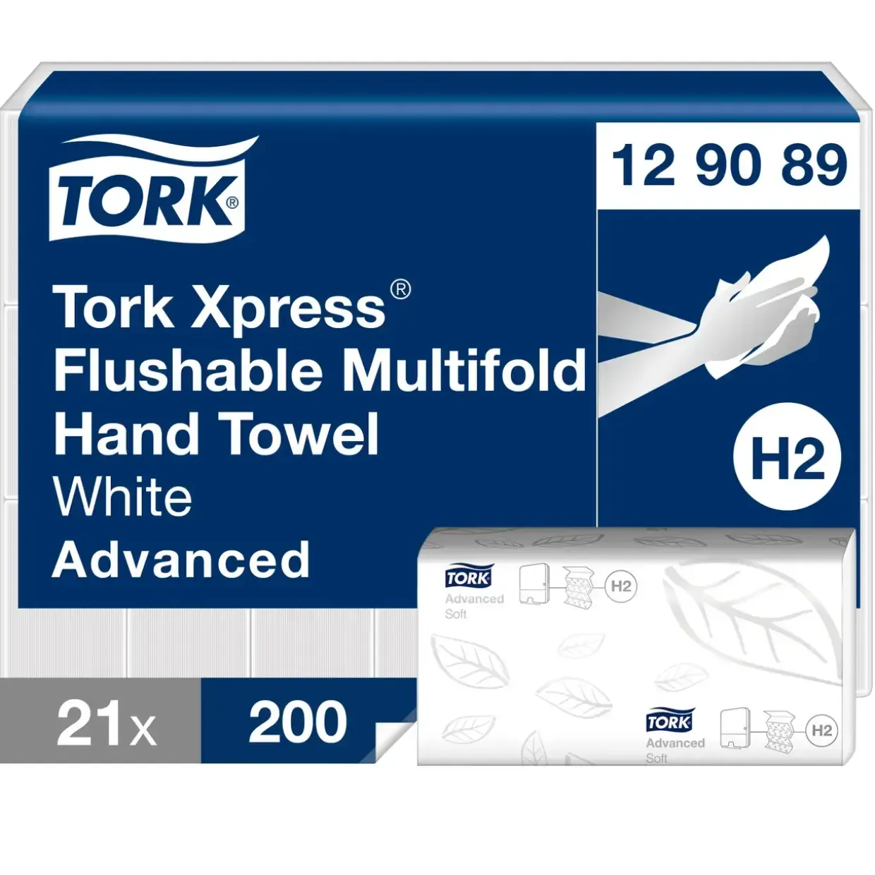 Papirhåndklæde Tork 129089 Xpress H2 2-lags M-fold 4200stk