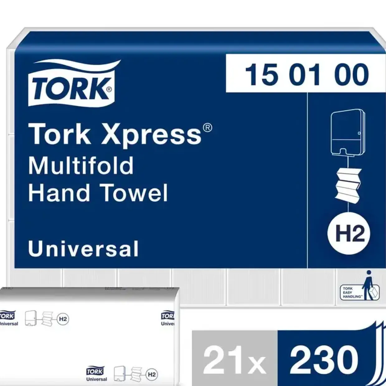Papirhåndklæde Tork Xpress H2 150100 Universal Multifold 1-lags 21x230ark/karton