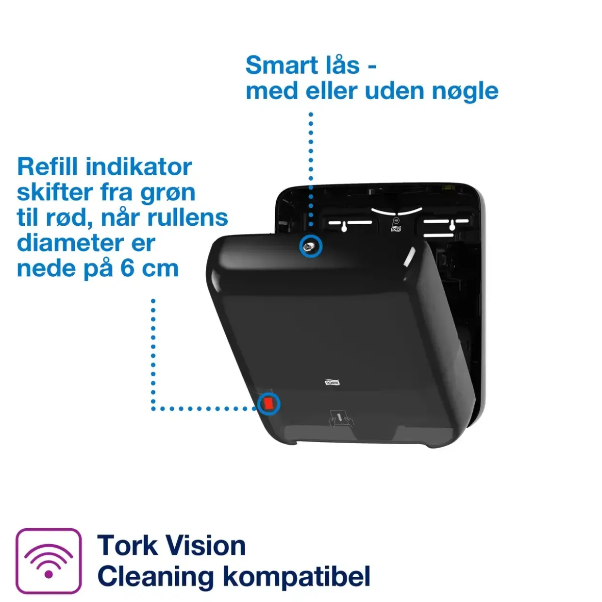 Papirholder - Tork 551008 H1 Matic - Sort