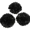 Papirpomponer diameter 20 + 24 + 30 cm 16 gram sort | 3 stk.