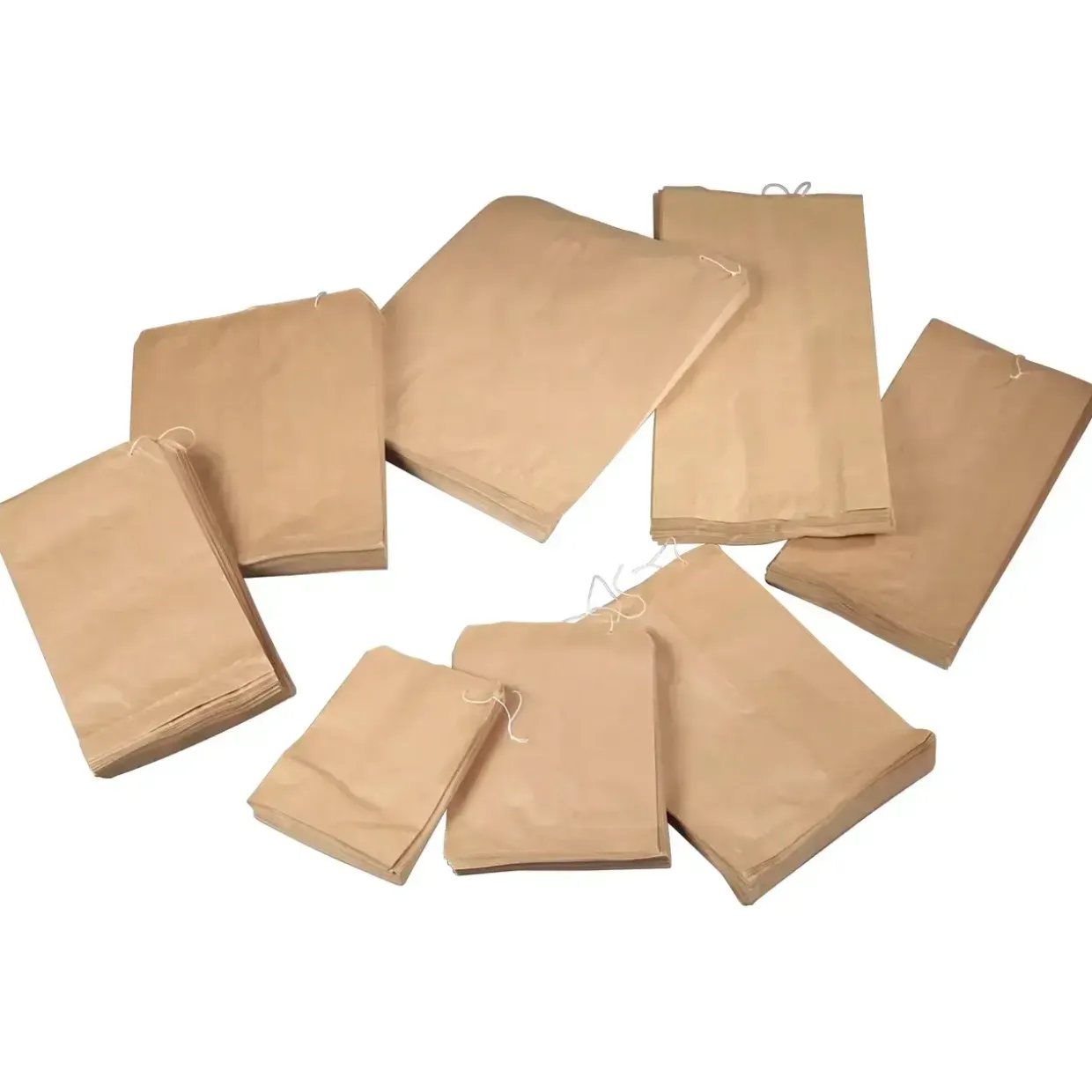 Papirpose med snor 3 kg 50 gram brun 300 x 375 mm - 500 stk