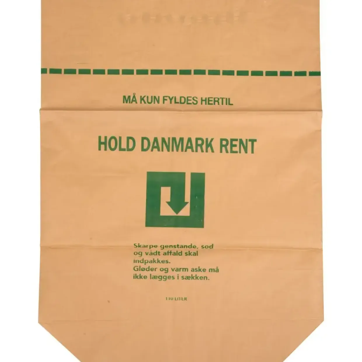 Papirsække til haveaffald, 2-lags, 110 l, brun, papir, 70x100+25cm, med PE-belægning - 20 stk