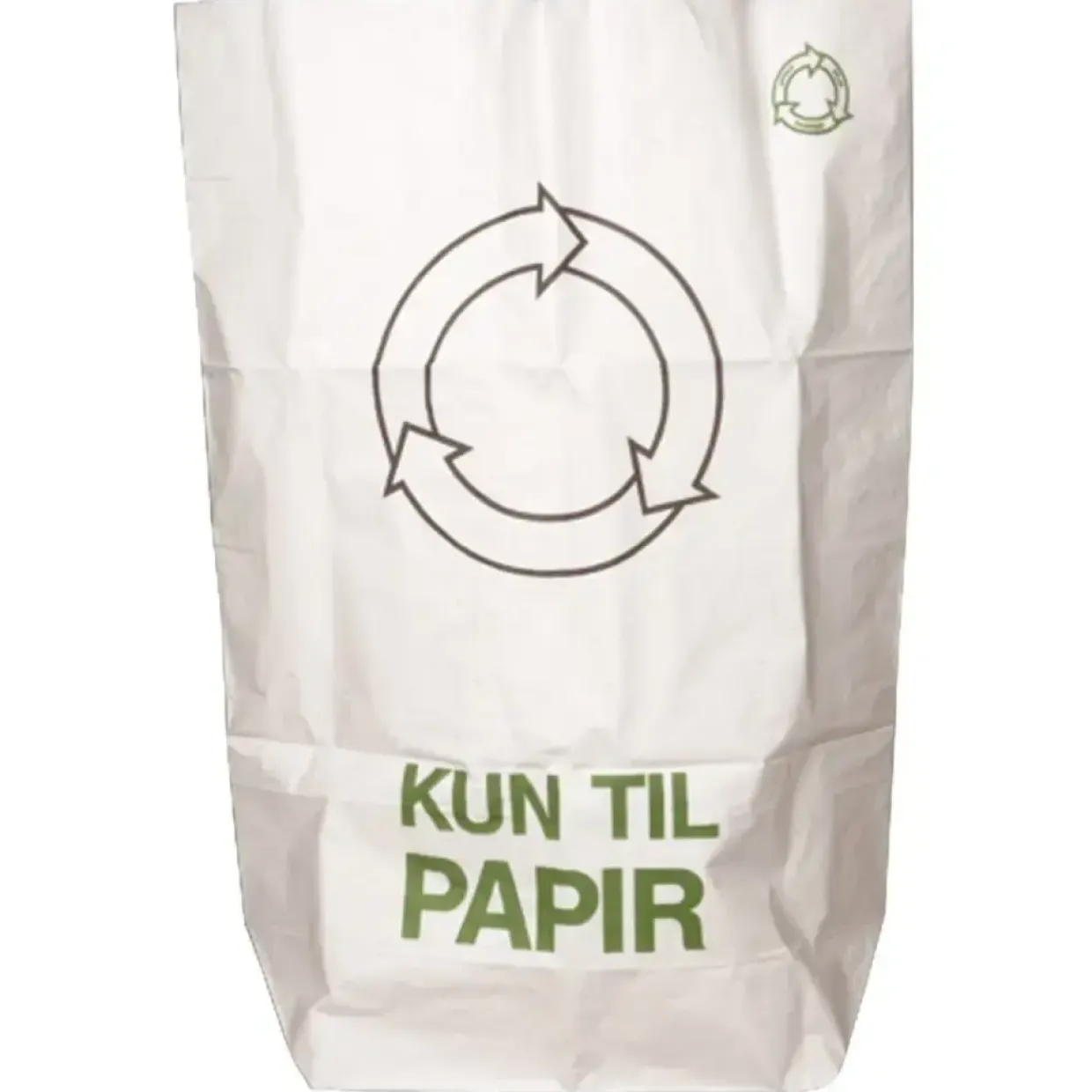 Papirsæk, 2-lags, 110 l, hvid, 70x110cm, påtrykt "Kun til papir" - 50 stk
