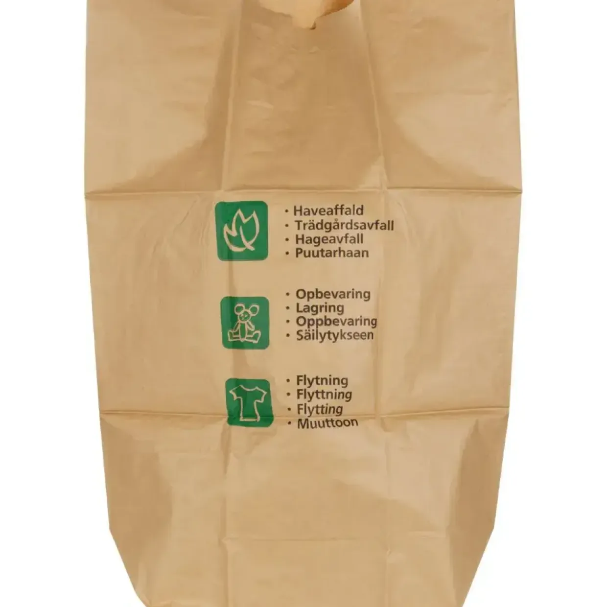 Papirsæk, Robus, 2-lags, 110 l, brun, papir, 70x95+25cm, vådstærk, med tryk - 20 stk
