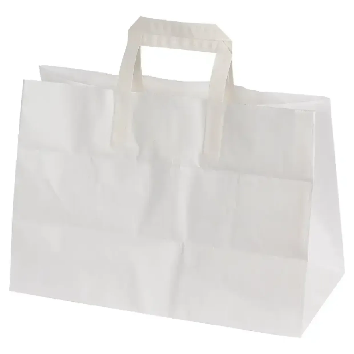 Papirsposer - Bærepose i hvid 14 L 80 g - 350 x 170 x 245 mm 200 stk i pakken
