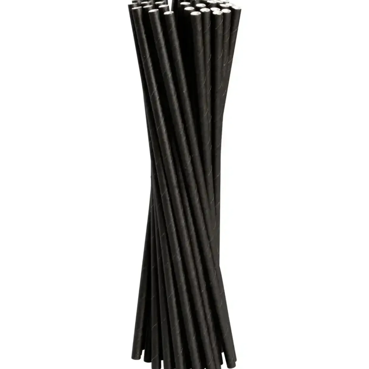 Papirsugerør 12cm Ø6mm sort - 7000 stk