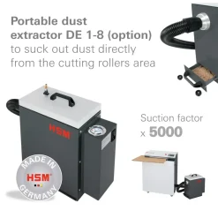 Papmakulator HSM ProfiPack P425 gulvmodel m. adaptersæt