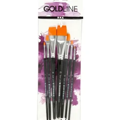 Penselsæt - Gold Line - Flad - Nr. 0-20 - Bredde 2-24 mm - 7 stk