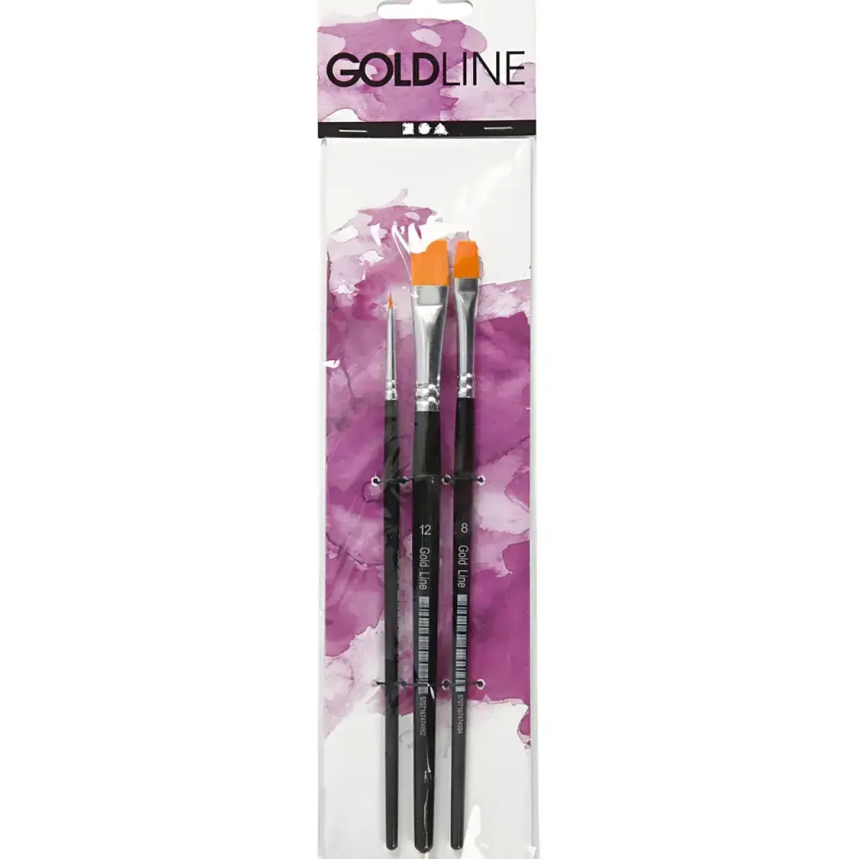 Pensler – Gold Line nr. 2/8/12 – Flad – Nylon – 3 stk – Ass.