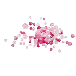 Perler facetperlemix, str. 4-12 mm, pink harmoni, 250g, ca. 860 stk.