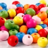 Perler Træperlemix, dia. 8 mm, hulstr. 1,5-2 mm, ass. farver, 16g, ca. 90 ass.