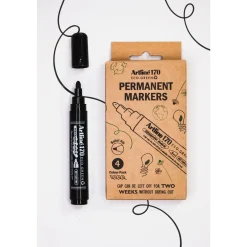 Permanent marker - Artline ECO-GREEN 170 - 2,0 mm - Sort - 4 stk