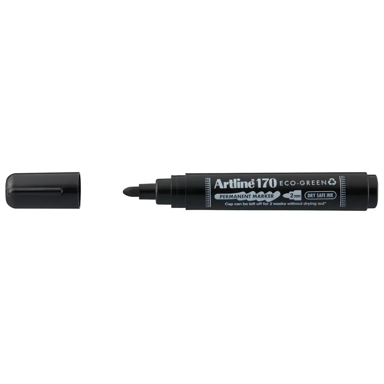 Permanent marker Artline ECO-GREEN 170 2.0mm Dry Safe, sort - Køb minimum 12 stk.