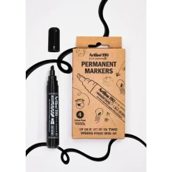 Permanent marker - Artline ECO-GREEN 190 - 2,0-5,0 mm - Sort - 4 stk