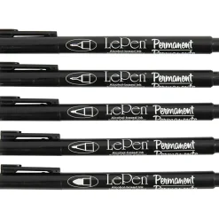 Permanent Tusch stregtykkelse: 2x0,6+2x0,8+1,3 mm, sort, 5ass.
