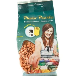 Photo perler lys brun (20) størrelse 5 x 5 mm - hulstørrelse 2,5 mm - 1100 stk.