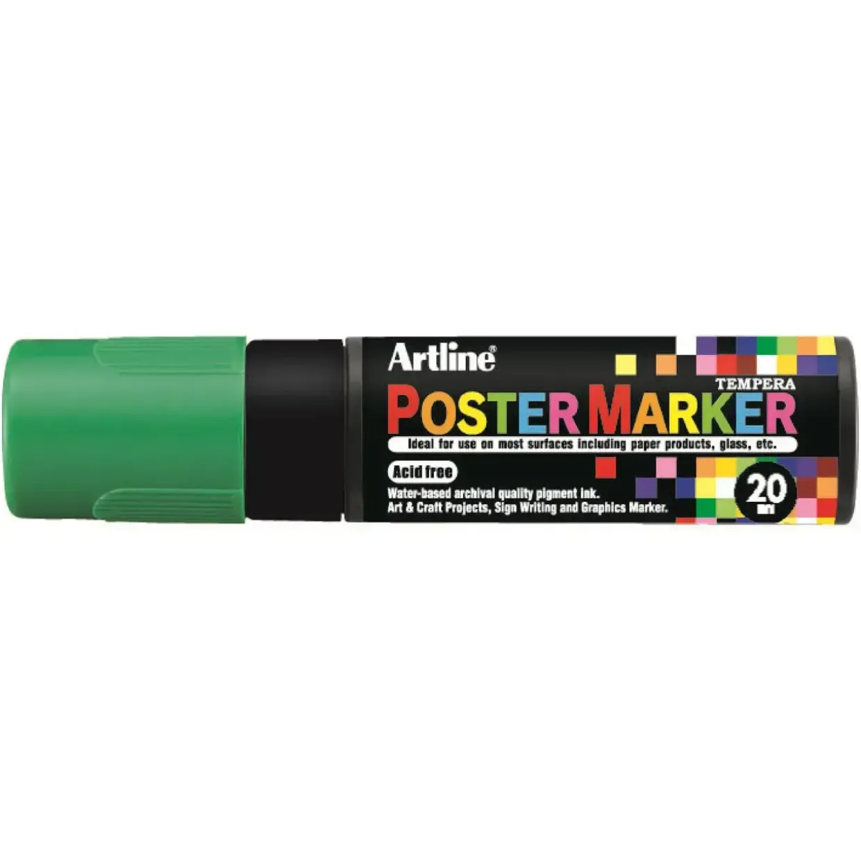 Plakatmarker - Artline EPP-20 Poster M, Fluorescerende Grøn - Køb minimum 6 stk.