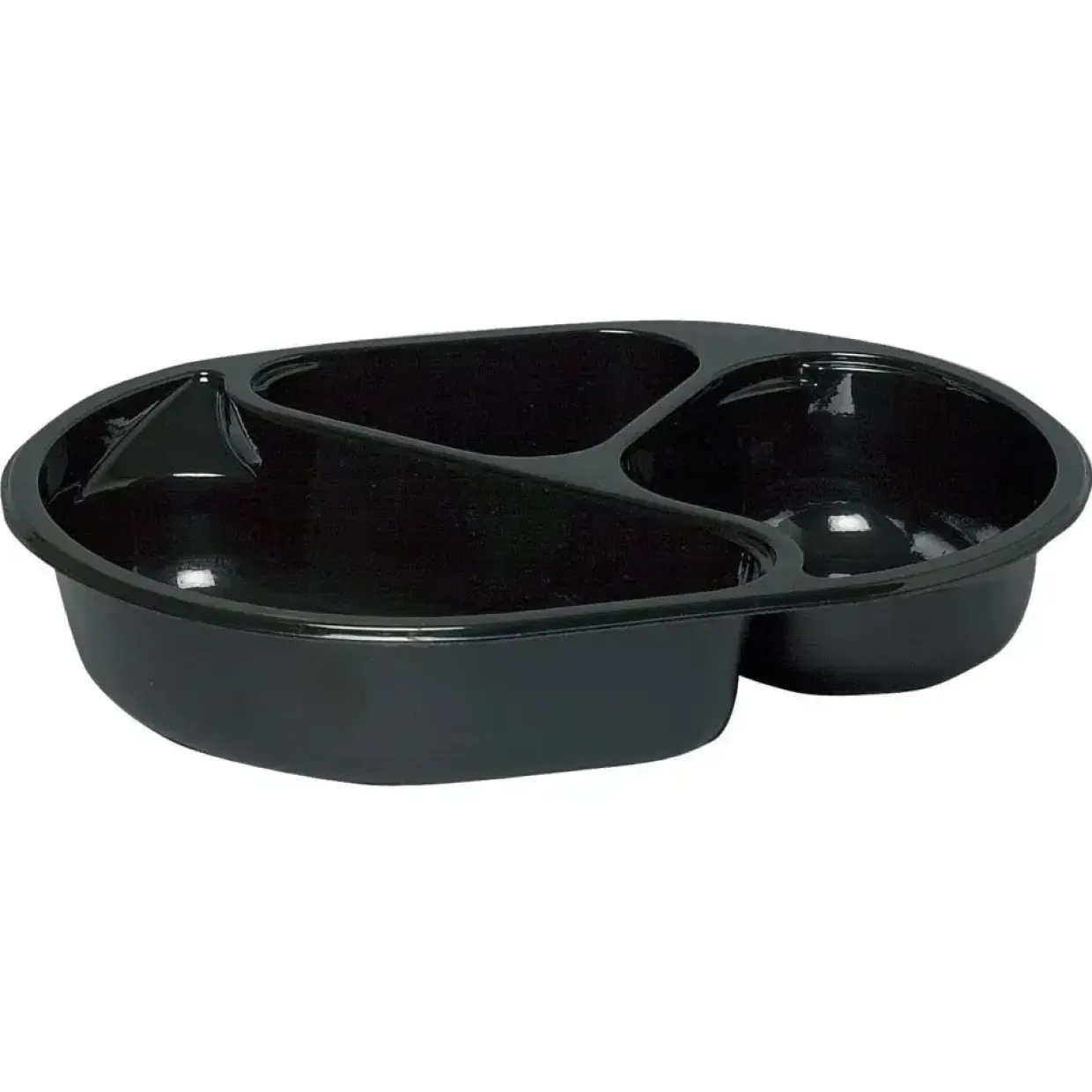 Plastbakke C-Pet sort menuserie 3-rums hovedret 200/300/460 ml 23,80cm - 240 stk