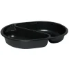 Plastbakke C-Pet sort menuserie 2-rums hovedret 395/500 ml 23,80cm - 240 stk