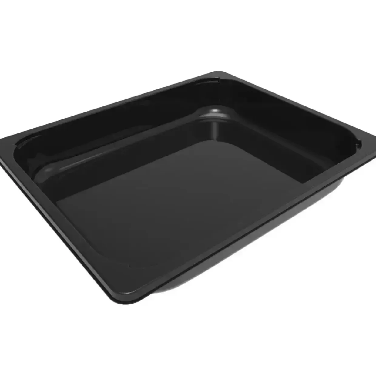 Plastbakke M 5187 32,5x26,5x5cm 3000 ml 3350 ml sort CPET 1-rums standard serie 1/2 GN - 116 stk