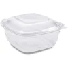 Plastbakke SquarePac 750 ml 179x174x50 mm Hængslet låg APET Klar - 4 pk x 75 stk/krt