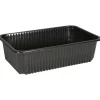 Plastbakke - 27,5x17,5x7,5cm PP 1-rums - Kødbakke i sort - 160 stk