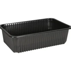 Plastbakke - 27,5x17,5x7,5cm PP 1-rums - Kødbakke i sort - 160 stk