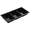 Plastbakke 25x12x3,1cm sort RPET 3-rums 3x200 ml - 464 stk