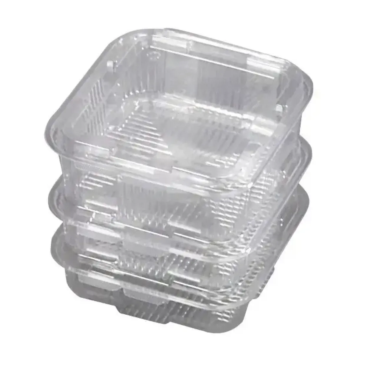 Plastbakke - 175x168x50 mm - 750 ml - Med hængslet låg - 300 stk.