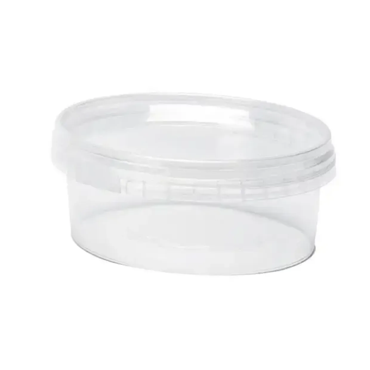 Plastbøtte med låg, Handy-lock, PP, Ø95x43mm, 180 ml, klar